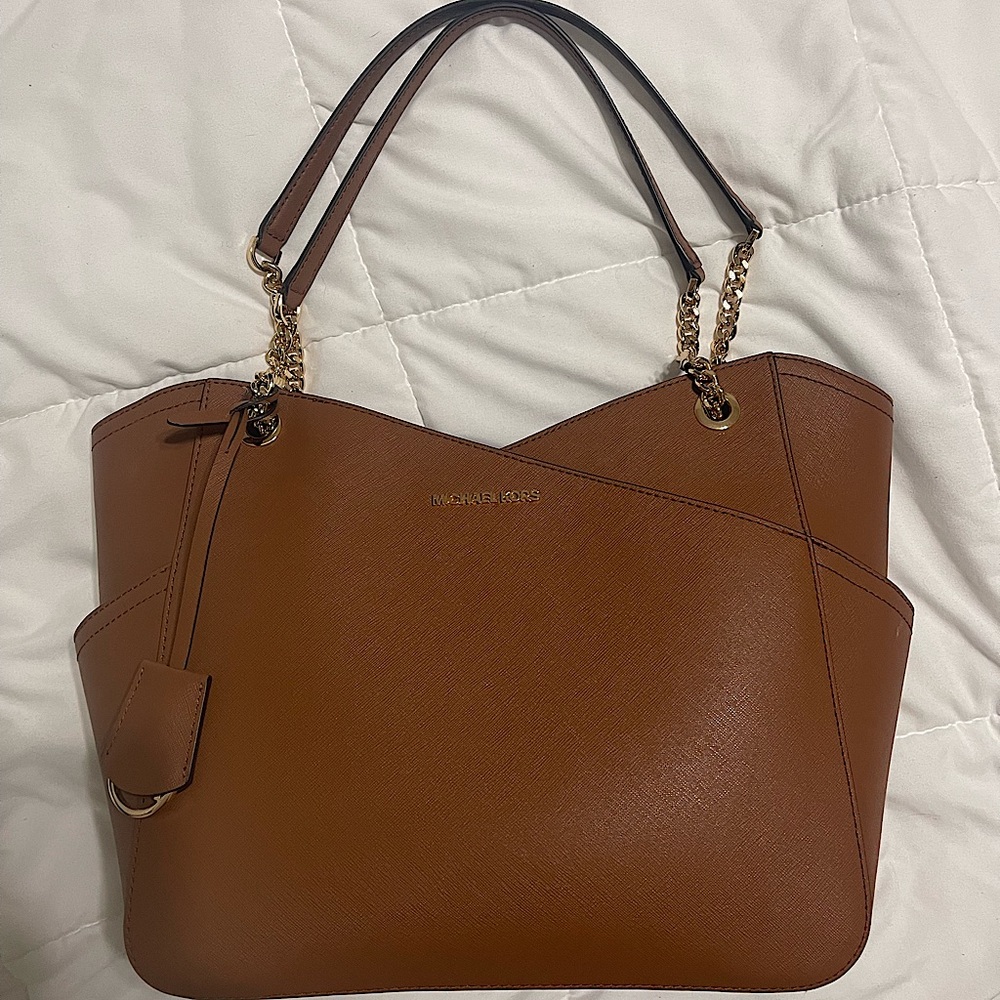Genuine Michael Kors Jet Set Large Saffiano Leather Shoulder Bag